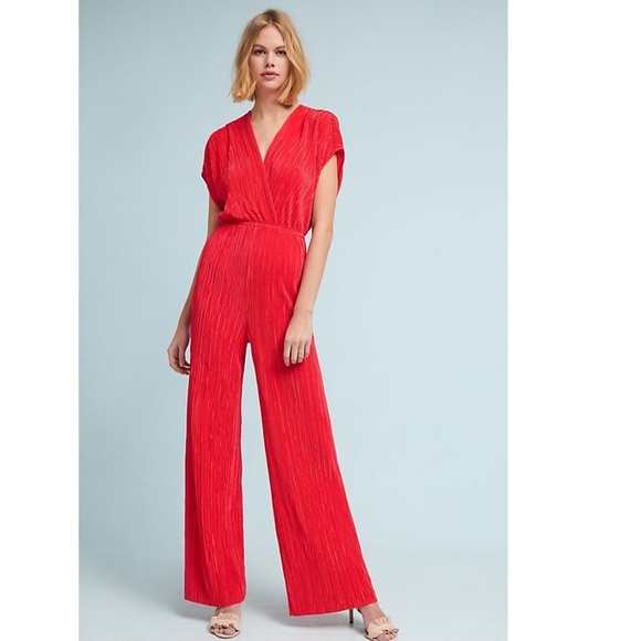 red metallic jumpsuit